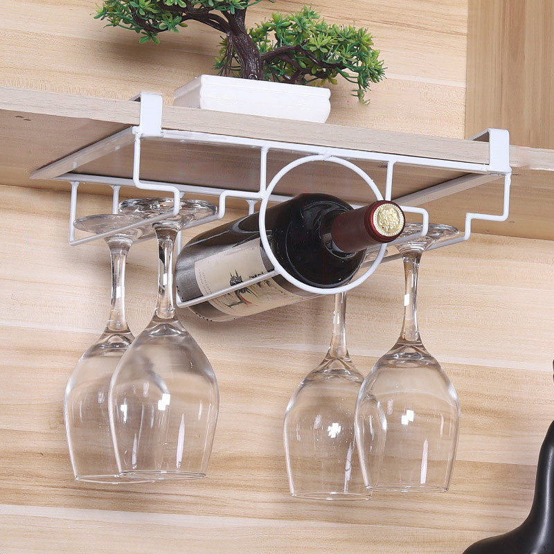 Industrial Hanging Wine Holder Metal Wine Glass Stemware Rack Holder