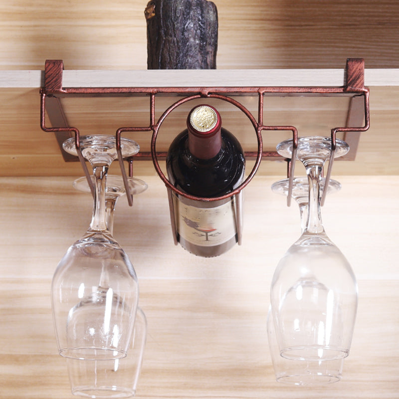 Industrial Hanging Wine Holder Metal Wine Glass Stemware Rack Holder
