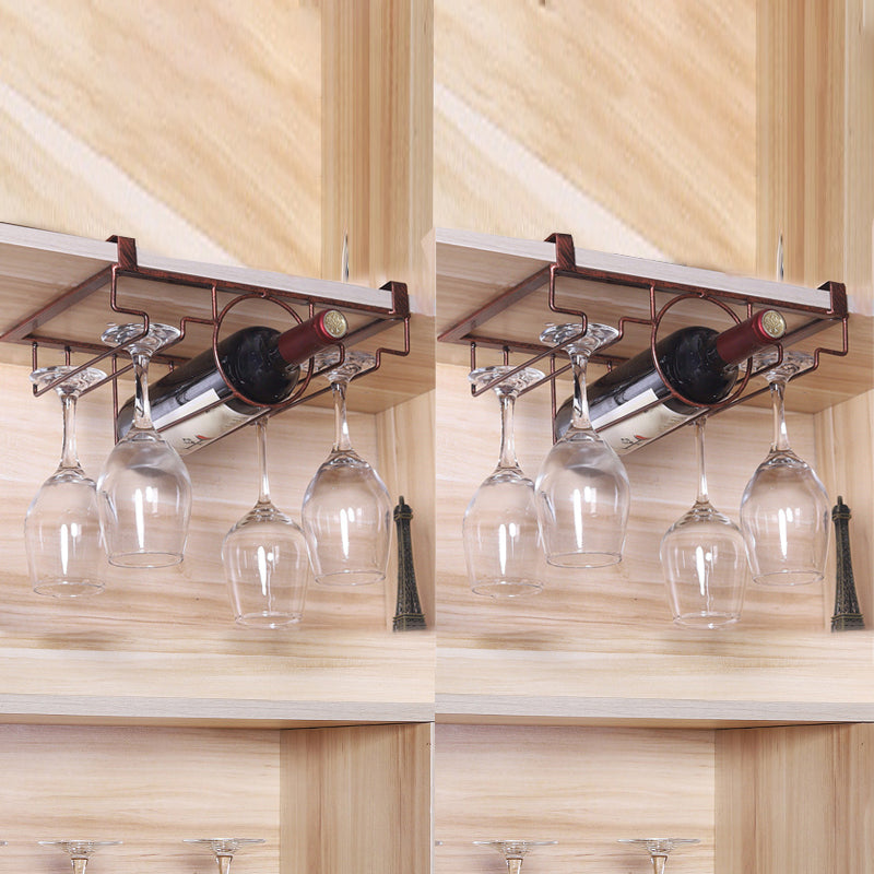 Industrial Hanging Wine Holder Metal Wine Glass Stemware Rack Holder