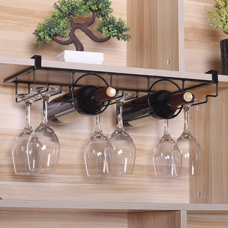 Industrial Hanging Wine Holder Metal Wine Glass Stemware Rack Holder