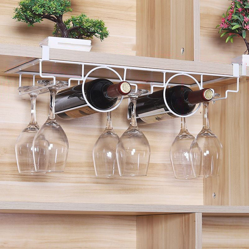 Industrial Hanging Wine Holder Metal Wine Glass Stemware Rack Holder