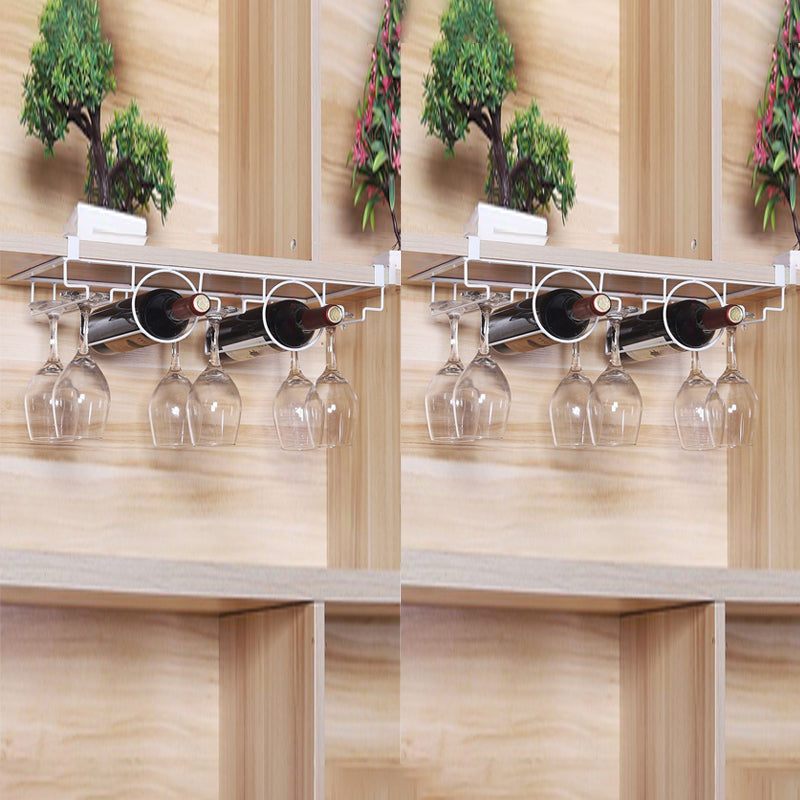 Industrial Hanging Wine Holder Metal Wine Glass Stemware Rack Holder