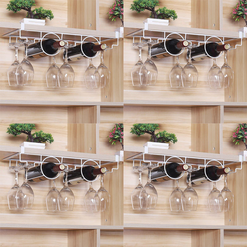 Industrial Hanging Wine Holder Metal Wine Glass Stemware Rack Holder