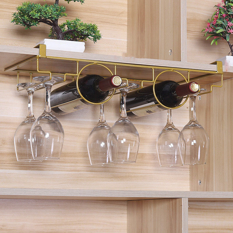 Industrial Hanging Wine Holder Metal Wine Glass Stemware Rack Holder