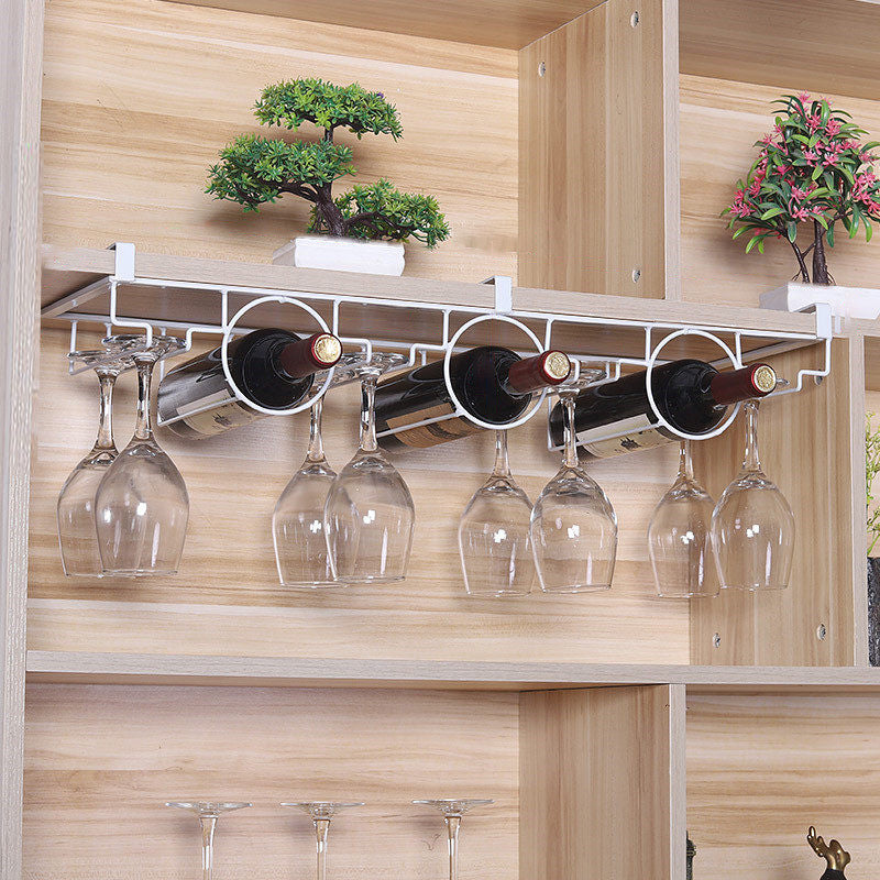 Industrial Hanging Wine Holder Metal Wine Glass Stemware Rack Holder