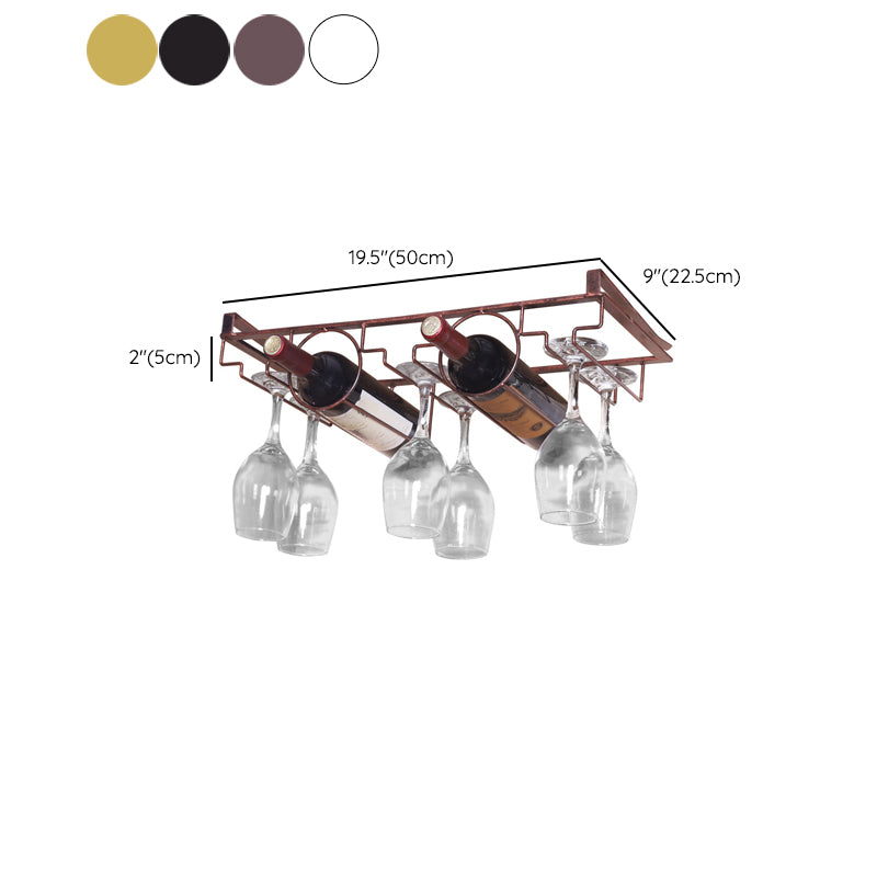 Industrial Hanging Wine Holder Metal Wine Glass Stemware Rack Holder