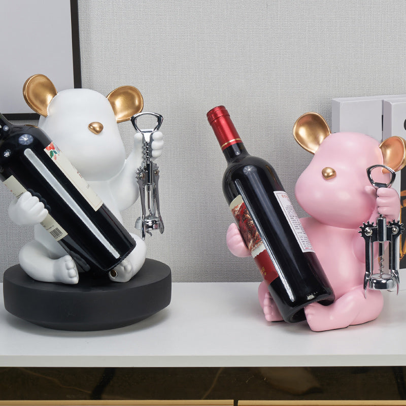 Glam Tabletop Bottle Holder Resin Wine Bottle Rack for Parlor