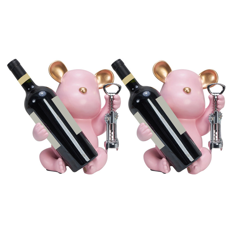 Glam Tabletop Bottle Holder Resin Wine Bottle Rack for Parlor