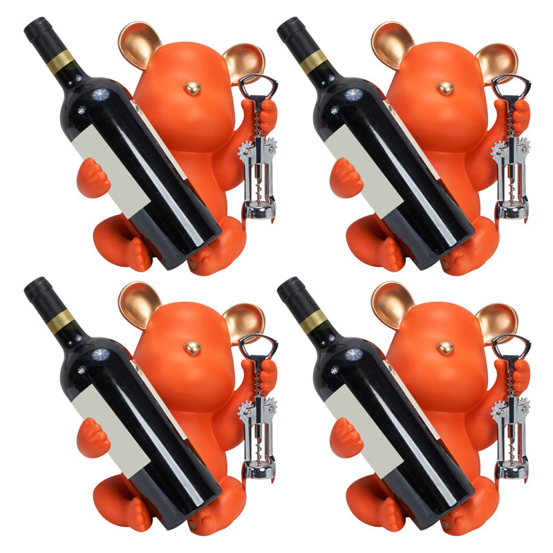 Glam Tabletop Bottle Holder Resin Wine Bottle Rack for Parlor