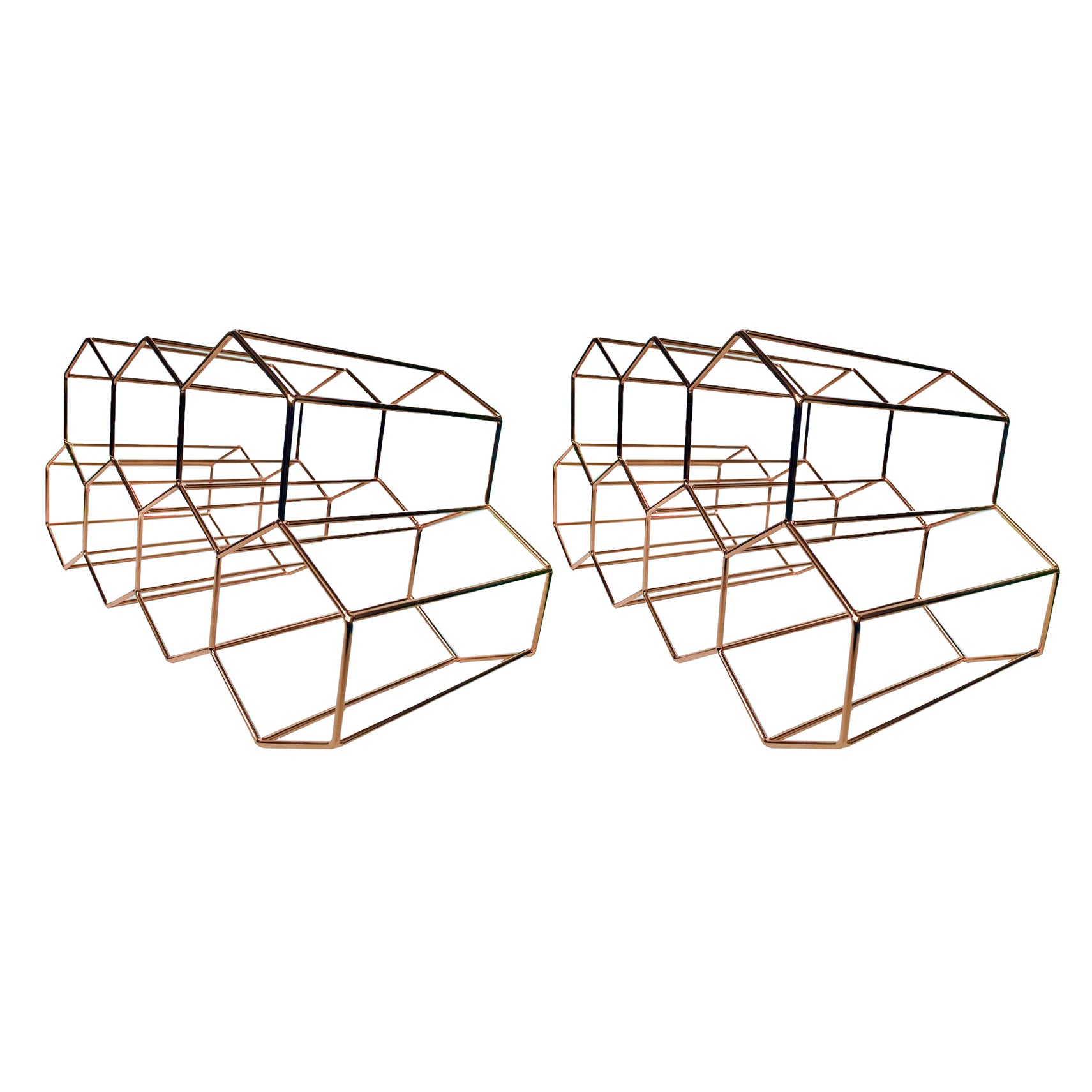 Tabletop or Countertop Free-Stand Bottle Wine Rack Modern Metal Wine Bottle Holder