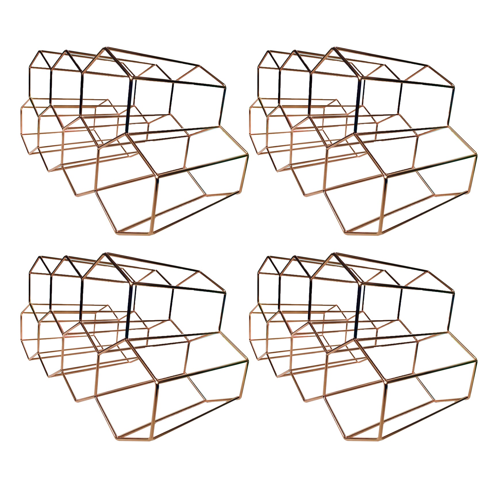 Tabletop or Countertop Free-Stand Bottle Wine Rack Modern Metal Wine Bottle Holder