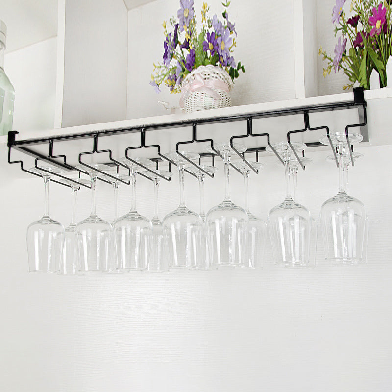 Contemporary Hanging Wine Glass Rack Metal Glass & Stemware Holder