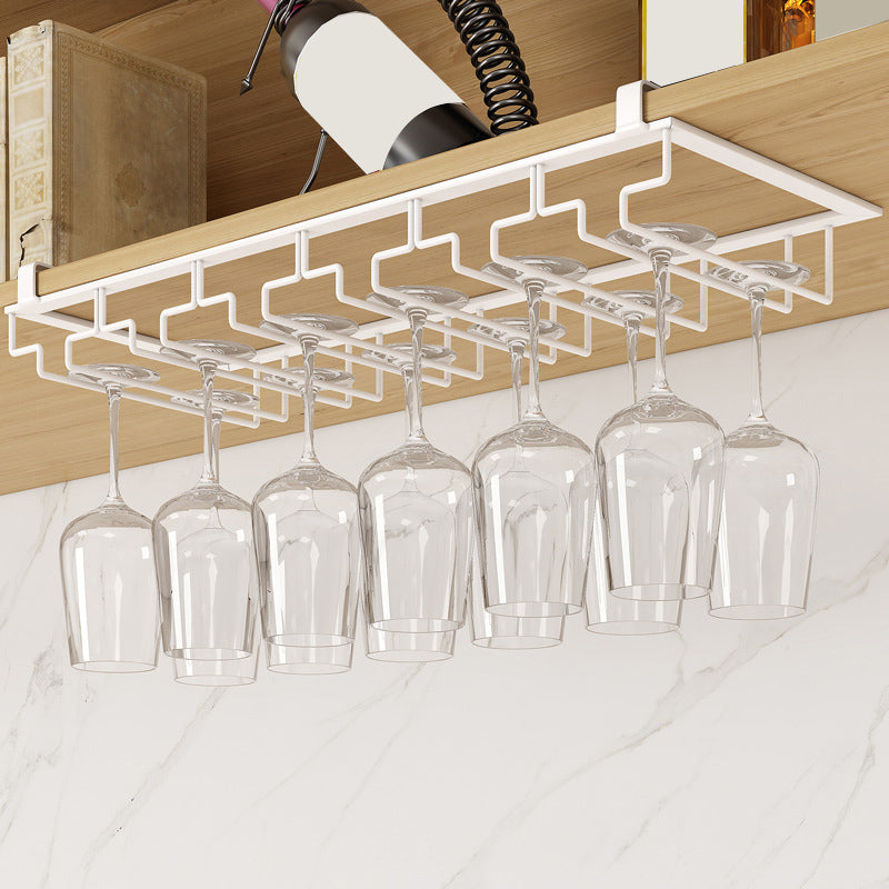 Contemporary Hanging Wine Glass Rack Metal Glass & Stemware Holder