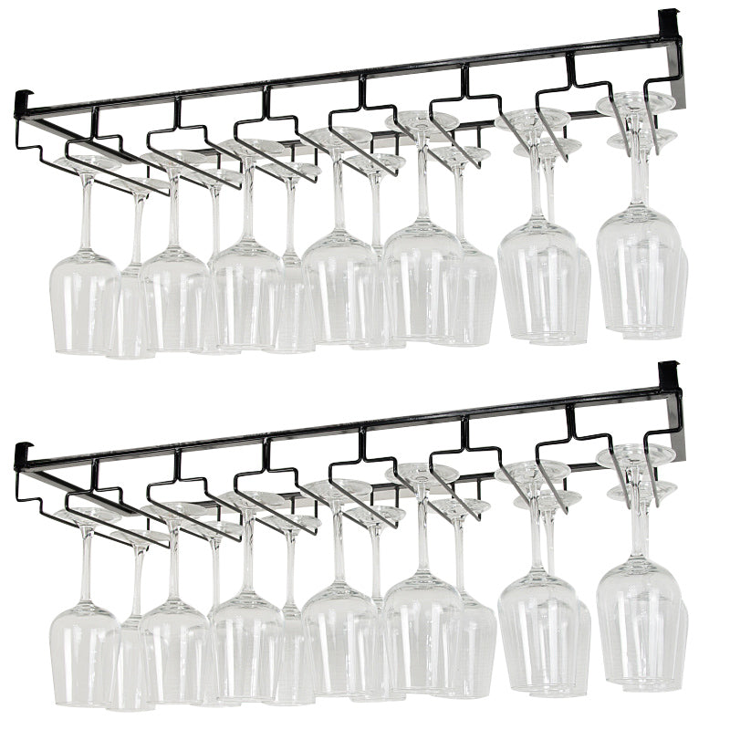 Contemporary Hanging Wine Glass Rack Metal Glass & Stemware Holder