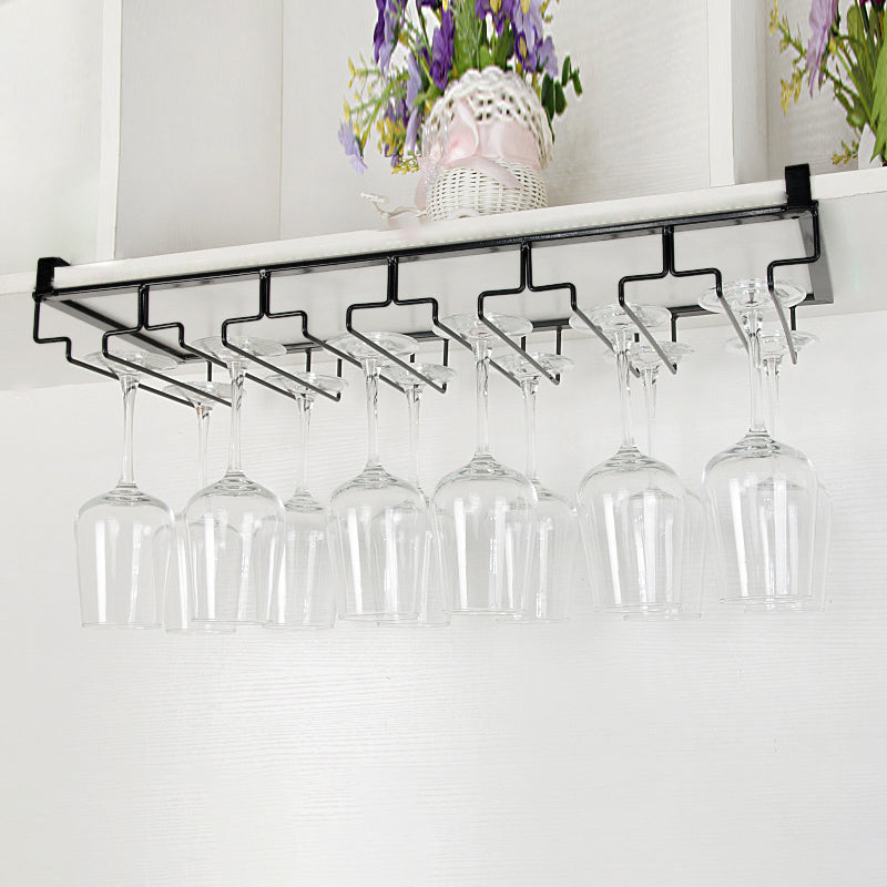 Contemporary Hanging Wine Glass Rack Metal Glass & Stemware Holder