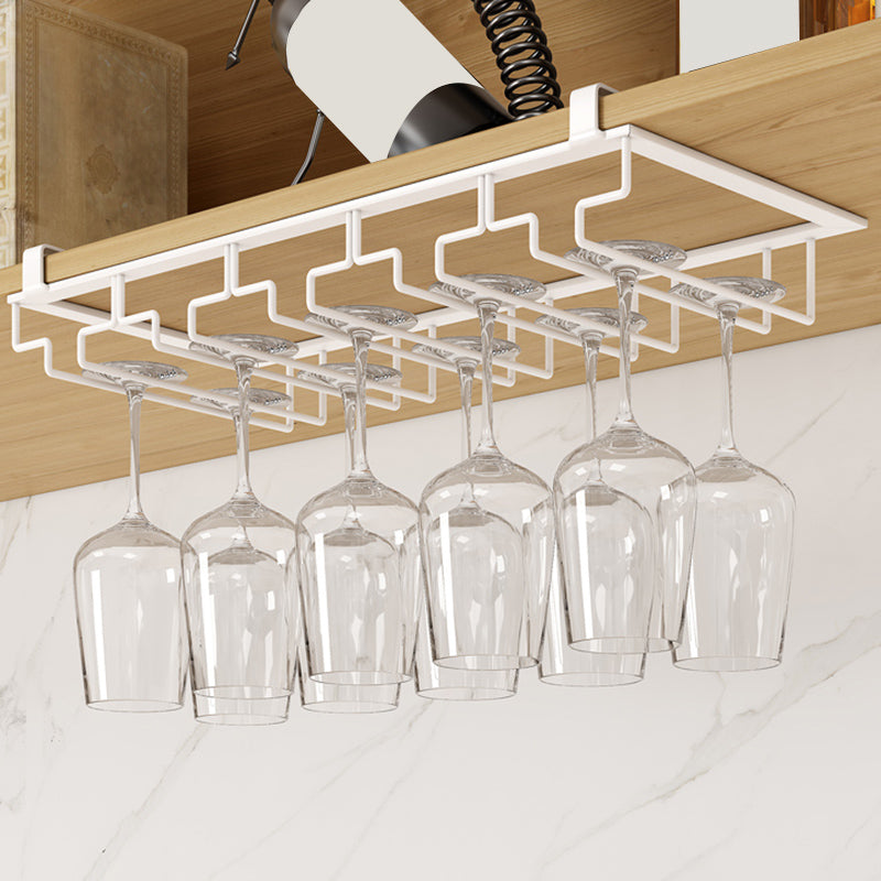 Contemporary Hanging Wine Glass Rack Metal Glass & Stemware Holder