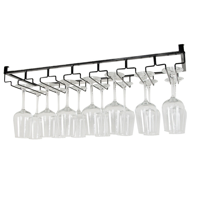Contemporary Hanging Wine Glass Rack Metal Glass & Stemware Holder
