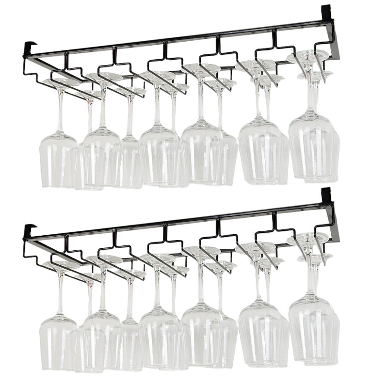 Contemporary Hanging Wine Glass Rack Metal Glass & Stemware Holder