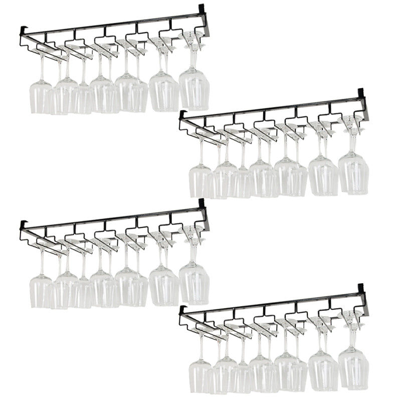 Contemporary Hanging Wine Glass Rack Metal Glass & Stemware Holder
