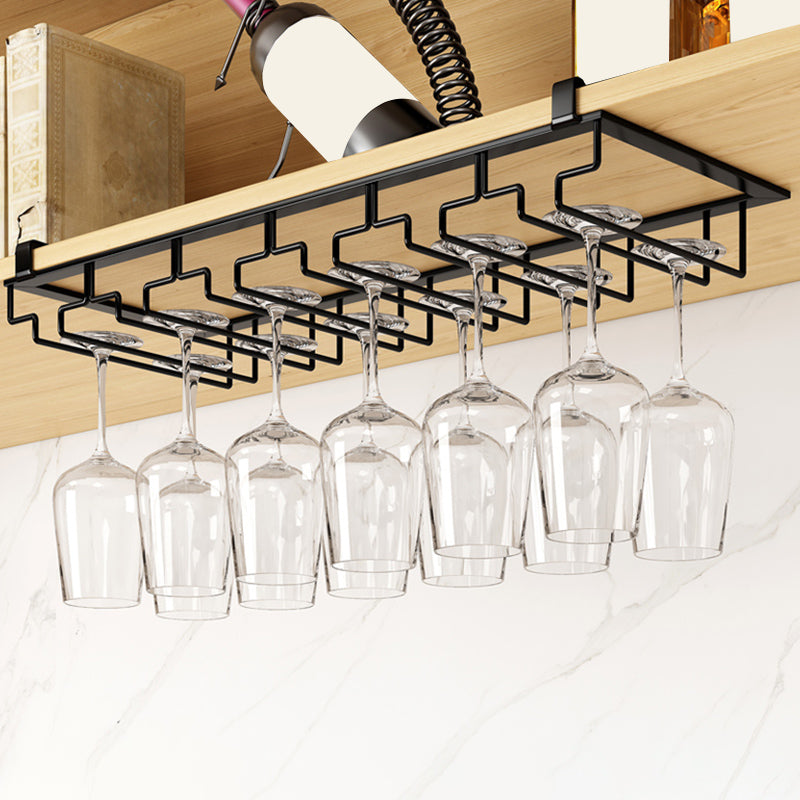 Contemporary Hanging Wine Glass Rack Metal Glass & Stemware Holder