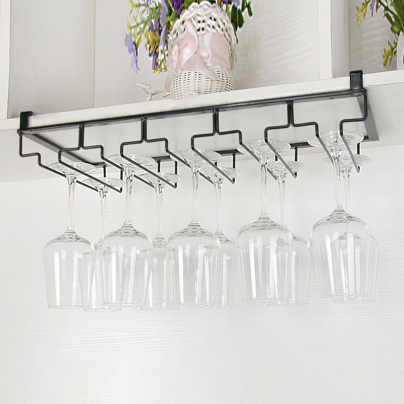 Contemporary Hanging Wine Glass Rack Metal Glass & Stemware Holder