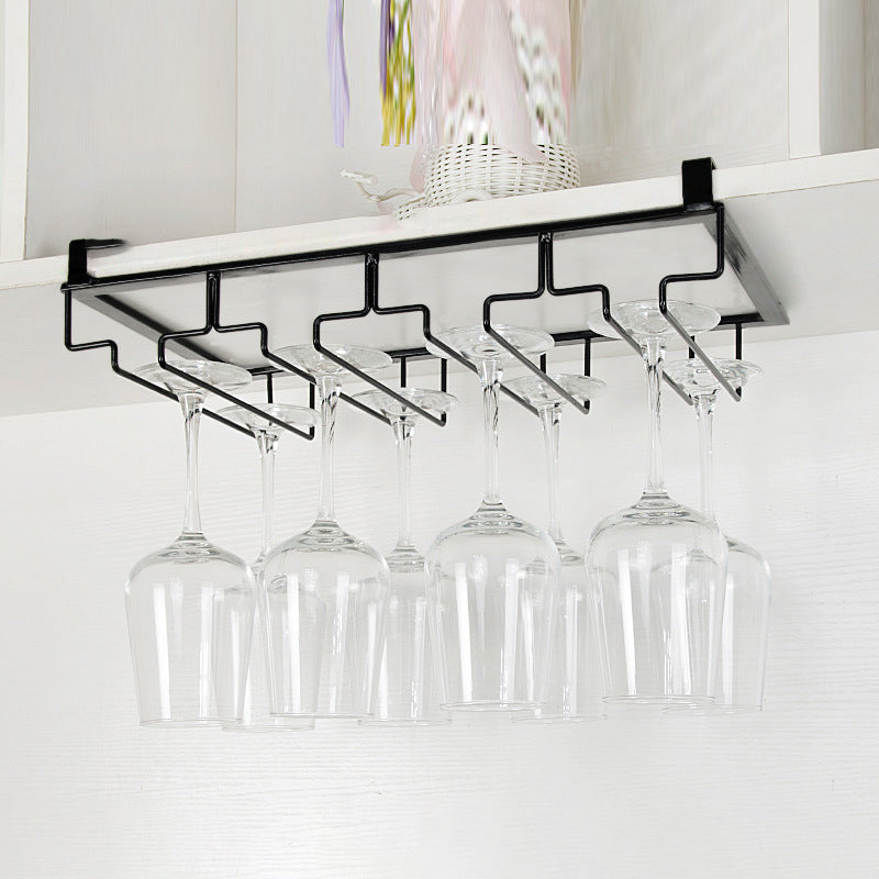 Contemporary Hanging Wine Glass Rack Metal Glass & Stemware Holder