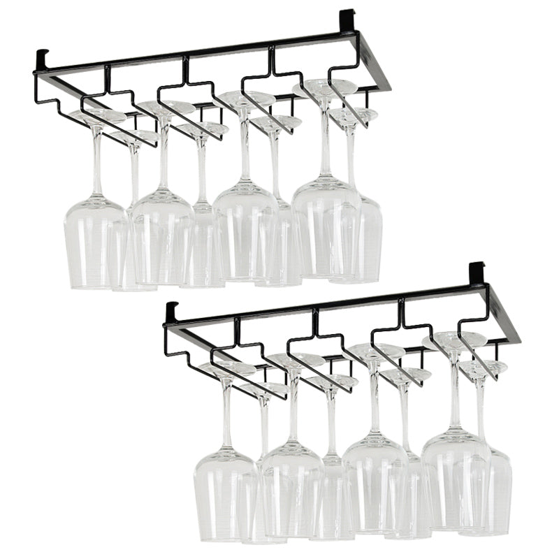 Contemporary Hanging Wine Glass Rack Metal Glass & Stemware Holder