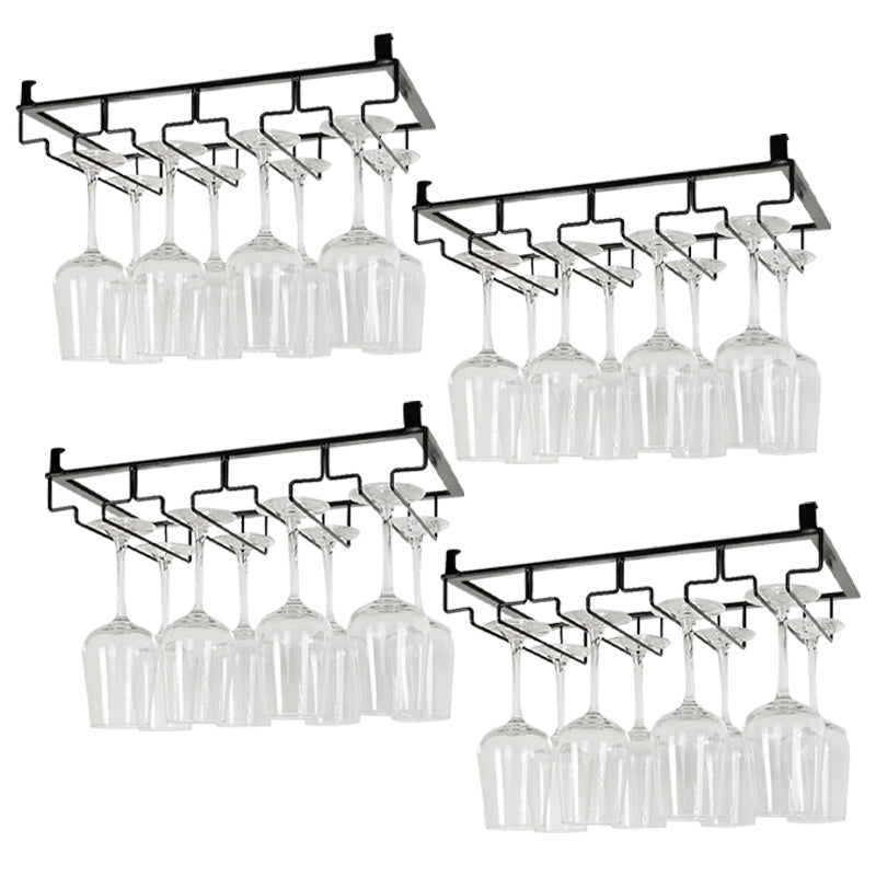 Contemporary Hanging Wine Glass Rack Metal Glass & Stemware Holder