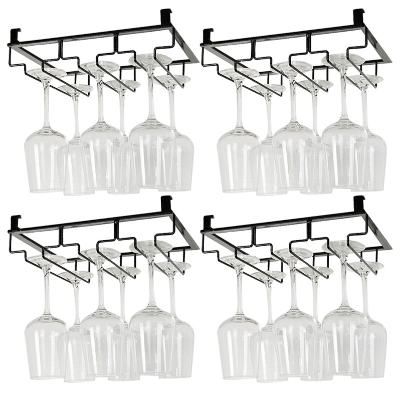 Contemporary Hanging Wine Glass Rack Metal Glass & Stemware Holder