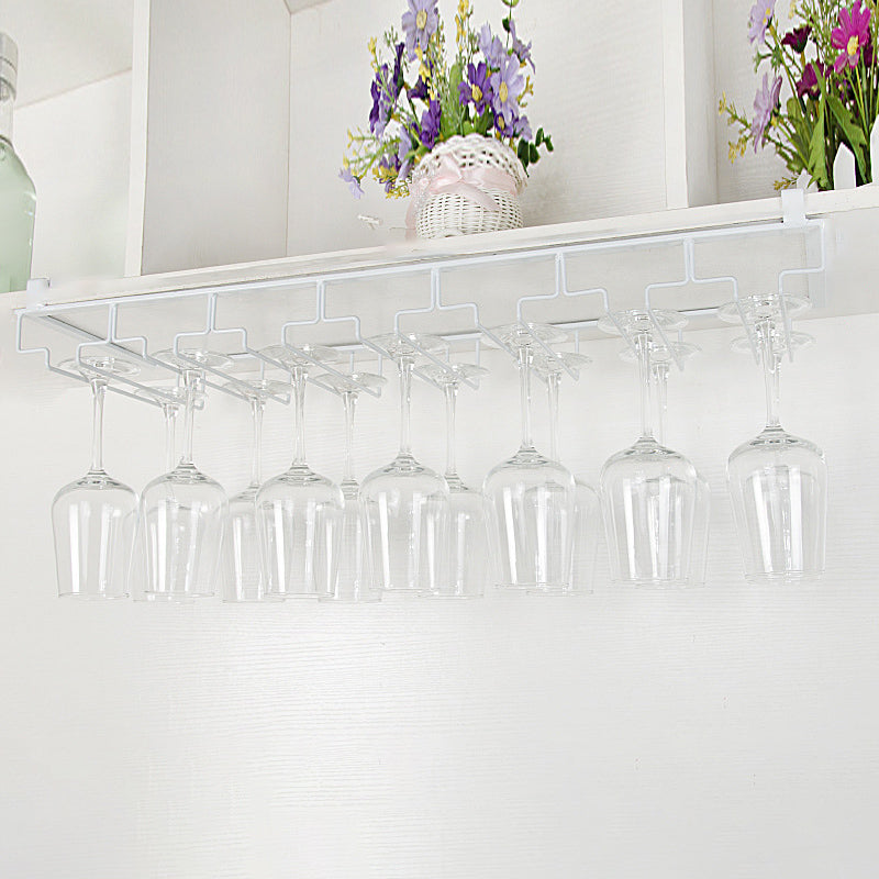 Contemporary Hanging Wine Glass Rack Metal Glass & Stemware Holder