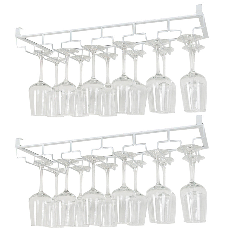 Contemporary Hanging Wine Glass Rack Metal Glass & Stemware Holder