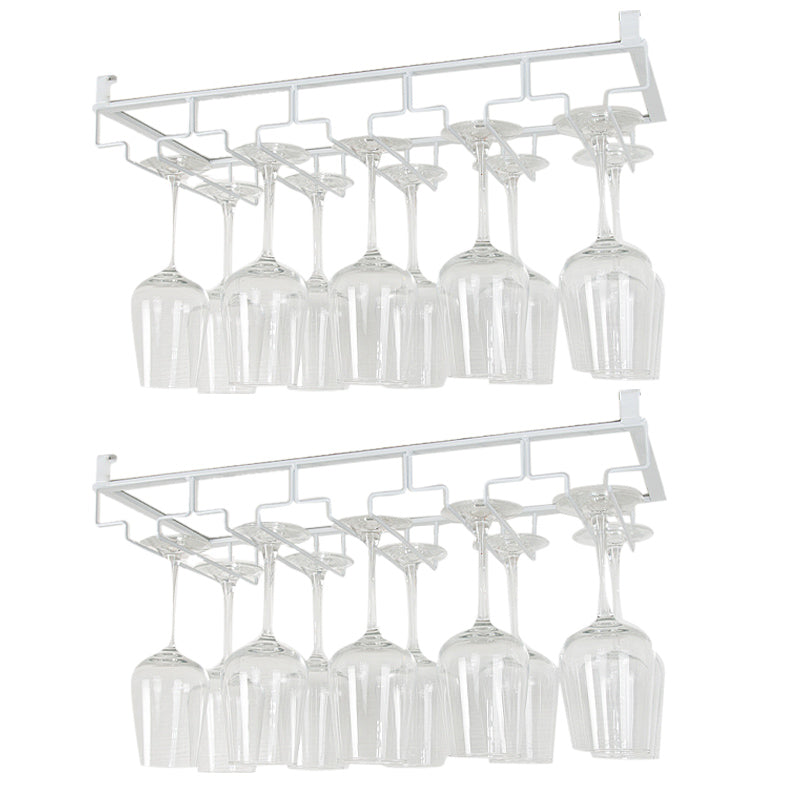 Contemporary Hanging Wine Glass Rack Metal Glass & Stemware Holder