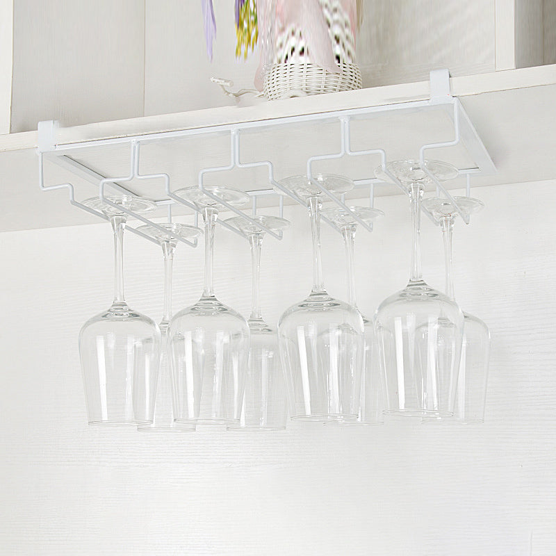 Contemporary Hanging Wine Glass Rack Metal Glass & Stemware Holder