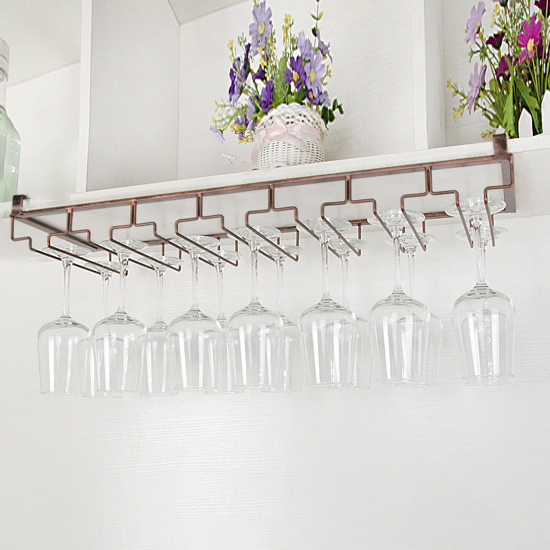 Contemporary Hanging Wine Glass Rack Metal Glass & Stemware Holder