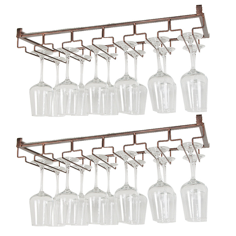 Contemporary Hanging Wine Glass Rack Metal Glass & Stemware Holder
