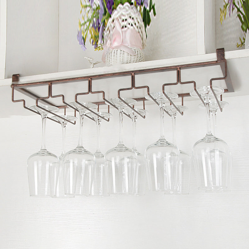 Contemporary Hanging Wine Glass Rack Metal Glass & Stemware Holder