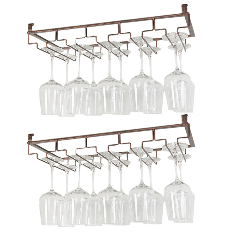 Contemporary Hanging Wine Glass Rack Metal Glass & Stemware Holder
