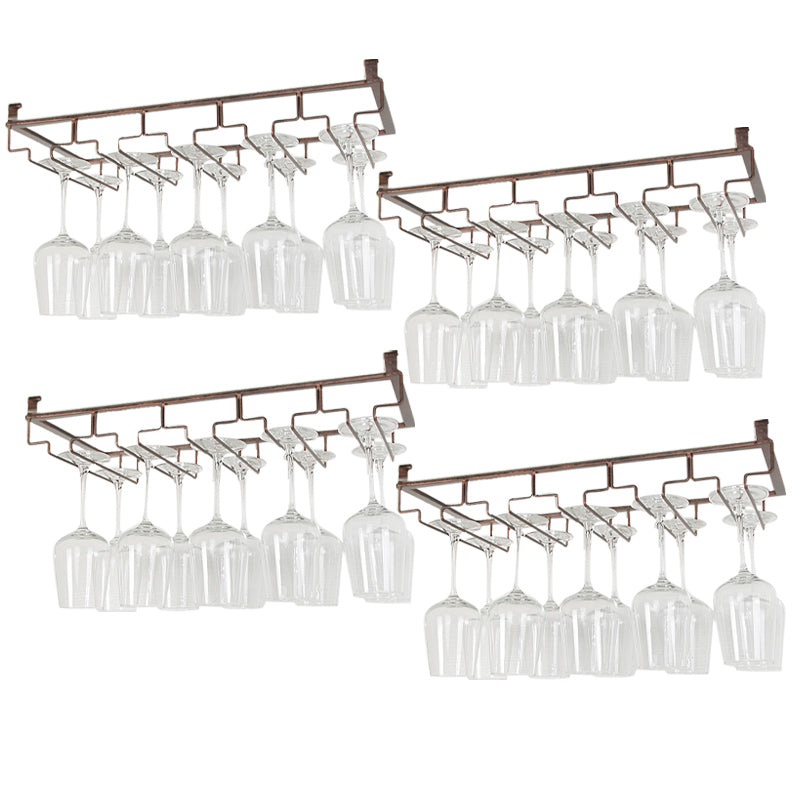 Contemporary Hanging Wine Glass Rack Metal Glass & Stemware Holder