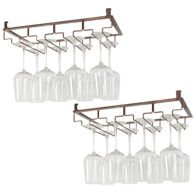 Contemporary Hanging Wine Glass Rack Metal Glass & Stemware Holder