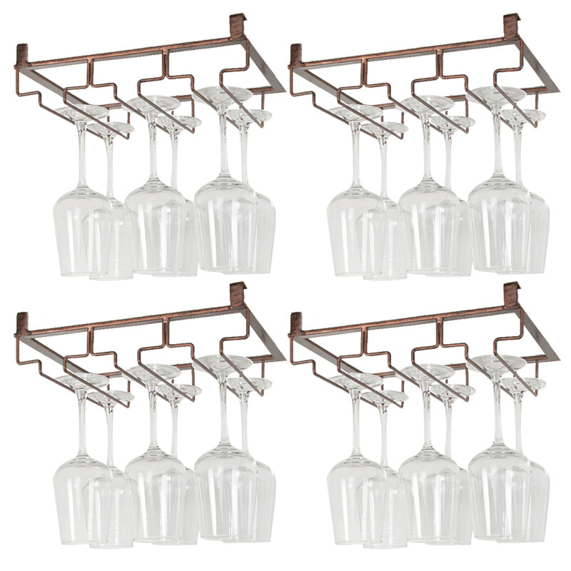 Contemporary Hanging Wine Glass Rack Metal Glass & Stemware Holder