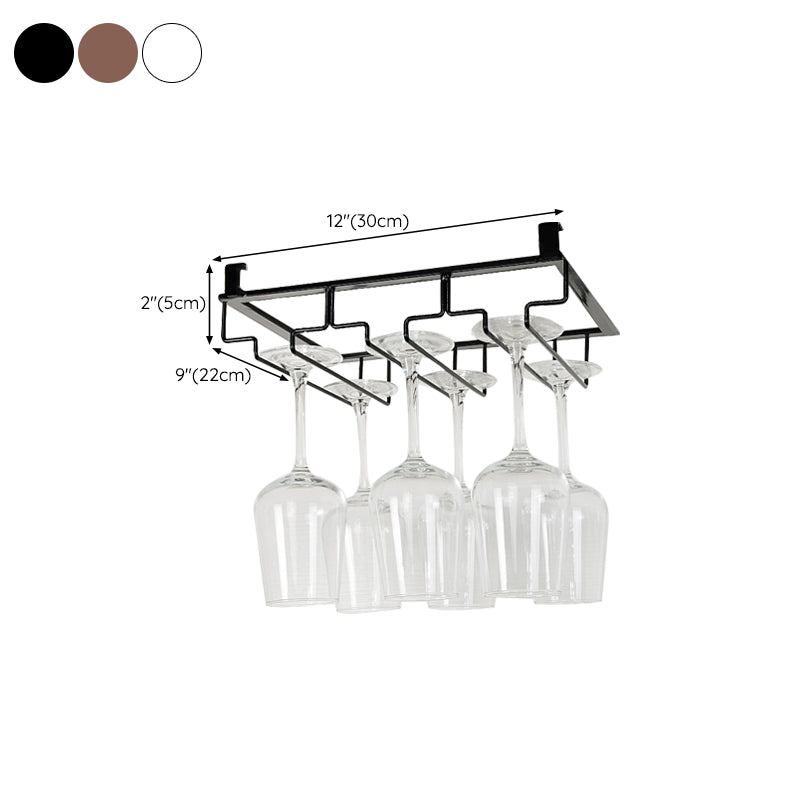 Contemporary Hanging Wine Glass Rack Metal Glass & Stemware Holder
