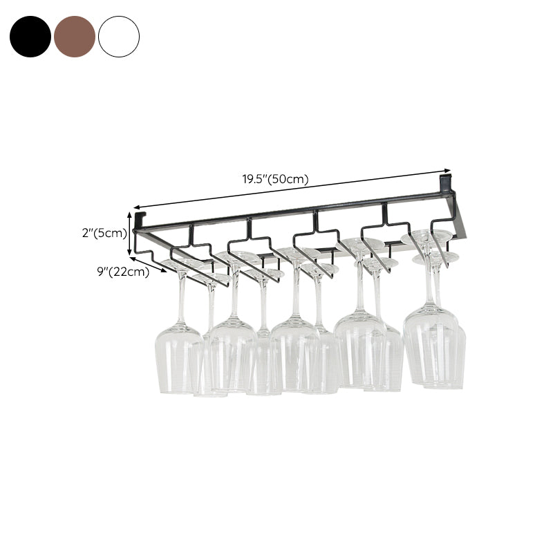 Contemporary Hanging Wine Glass Rack Metal Glass & Stemware Holder