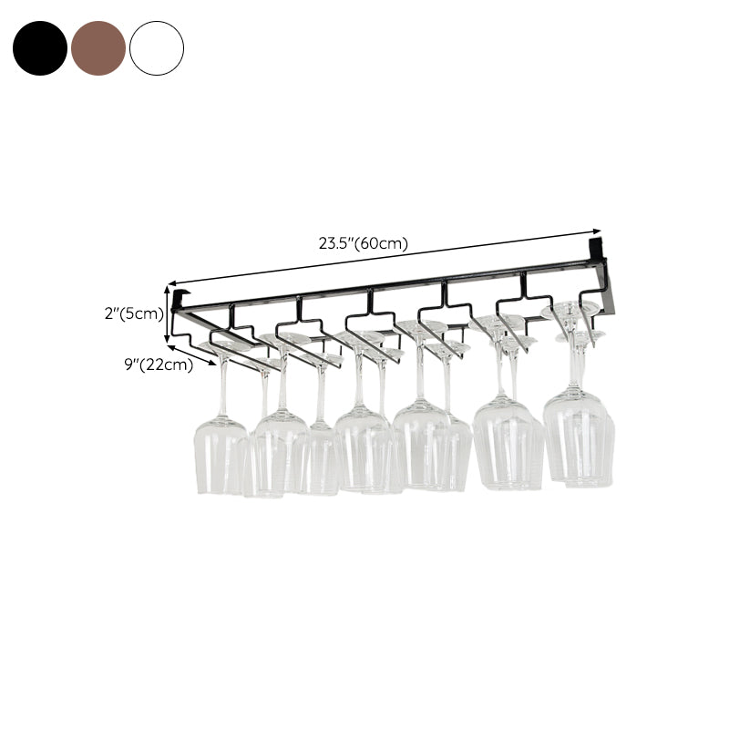 Contemporary Hanging Wine Glass Rack Metal Glass & Stemware Holder