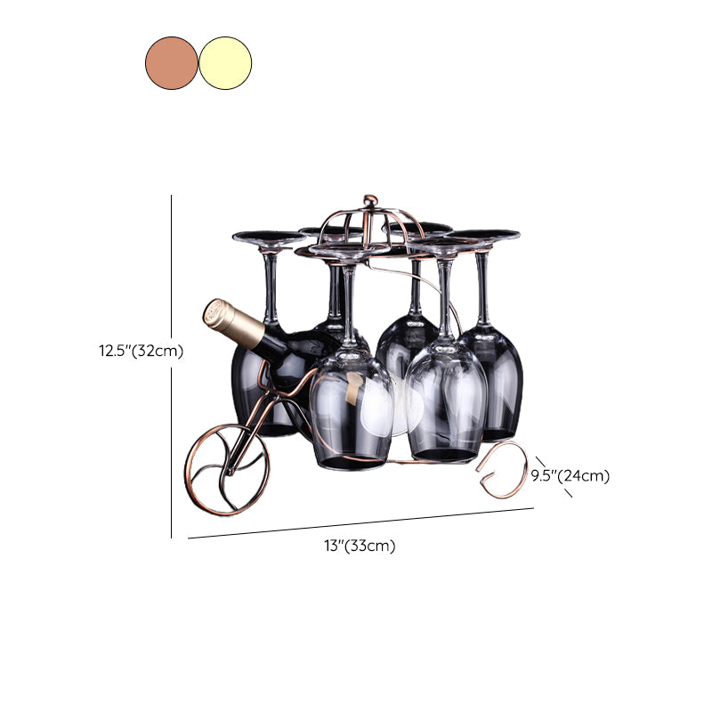 Metal Modern Wine Holder Tabletop Wine Bottle & Glass Rack in Silver/ Gold/ Black