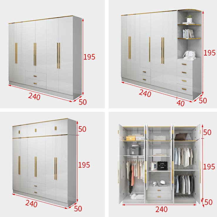 Wardrobe European Modern Simple Net Red Light Luxury Small Family Bedroom