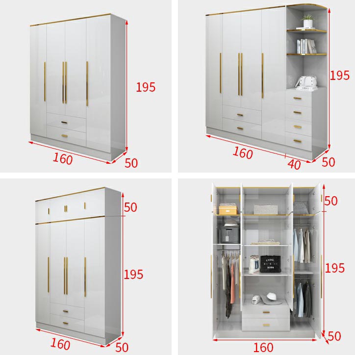 Wardrobe European Modern Simple Net Red Light Luxury Small Family Bedroom