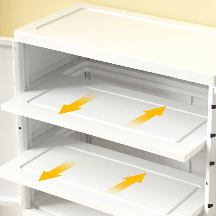 White Plastic Family Wardrobe 2 Doors Wardrobe Cabinet for Home