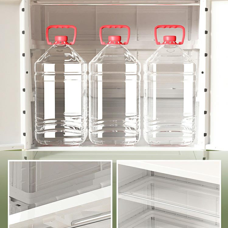 White Plastic Family Wardrobe 2 Doors Wardrobe Cabinet for Home