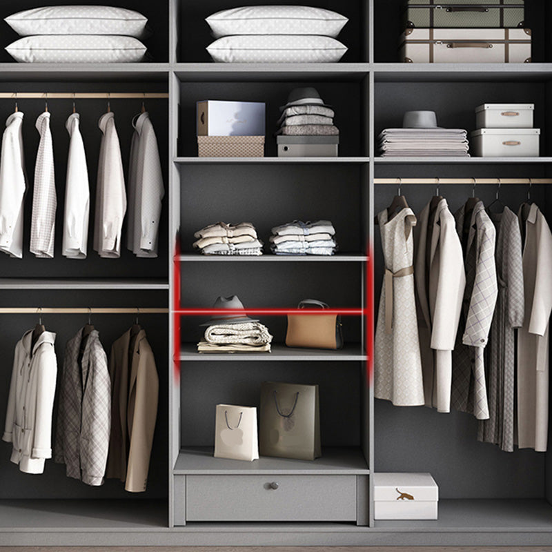 Bedroom Modern Storage Armoire Wooden Wardrobe Cabinet with Garment Rod