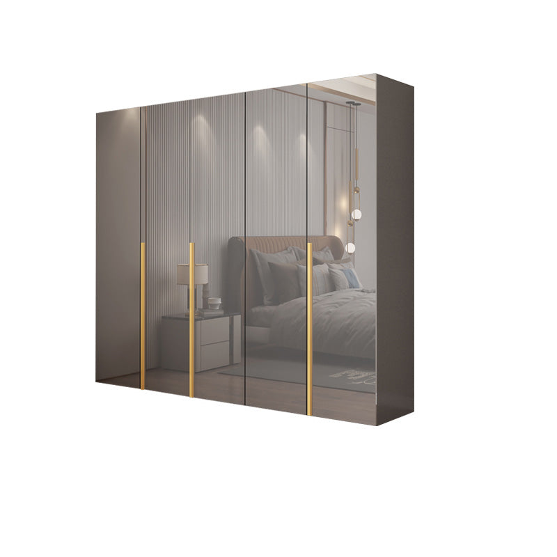 Bedroom Modern Storage Armoire Wooden Wardrobe Cabinet with Garment Rod